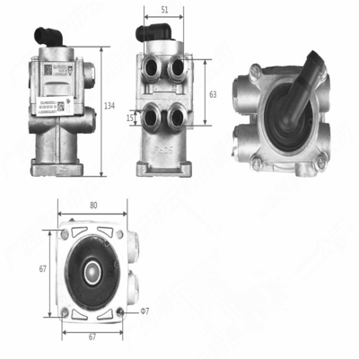 Válvula de freno maestra LG9704360057 para camiones SINOTRUK CNHTC 2005- Una pieza automática imprescindible