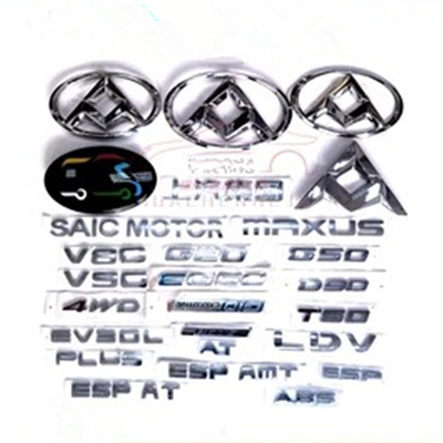 Placa de identificación del logotipo del marcador de vehículo plateado para SAIC Maxus V80